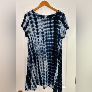Navy Tie-Dye T-shirt Dress from Mittoshop (size: M)